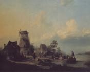 雷米鸠斯 凡 翰恩 : Figures by a Channel